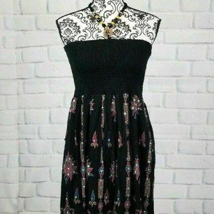 Cassee's Beaded & Floral Stitched Halter Dress 2X